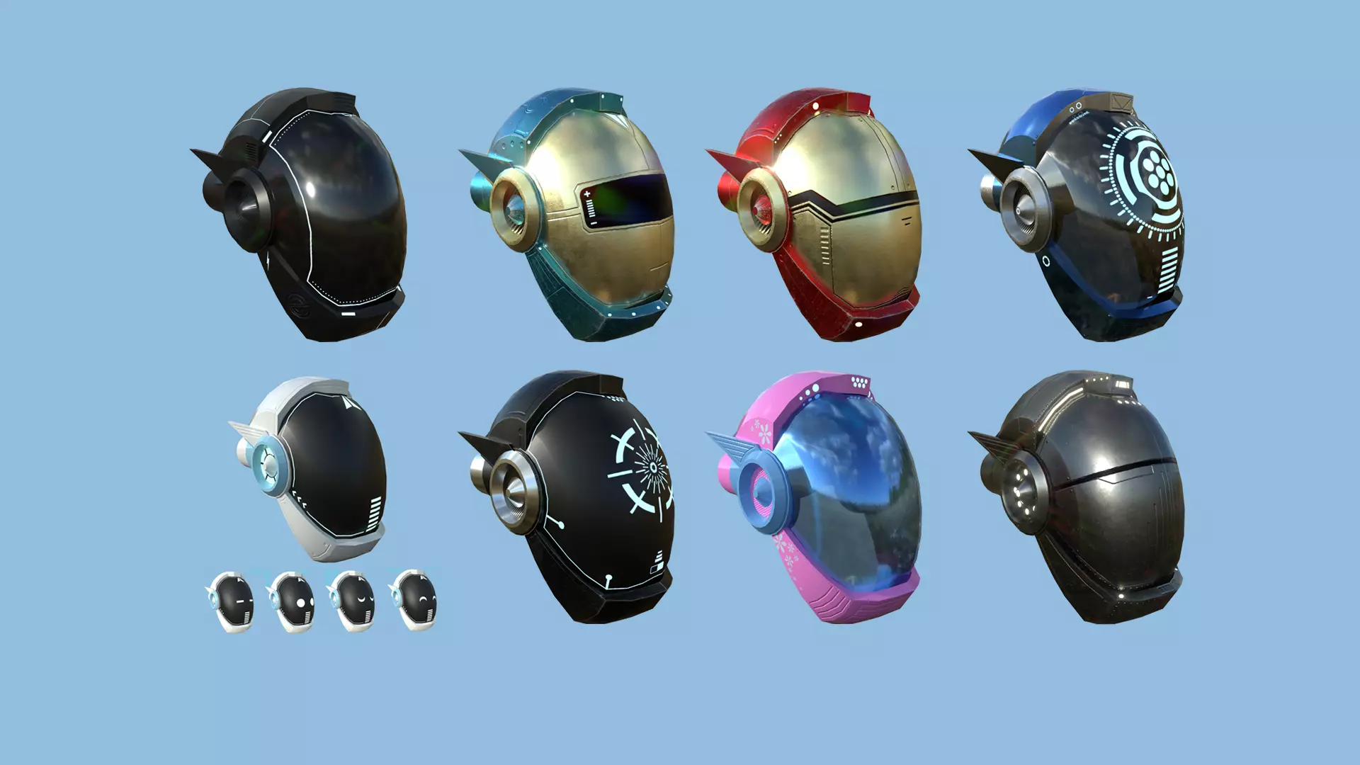 08 SciFi Helmet Collection A - Character Design Fashion _0