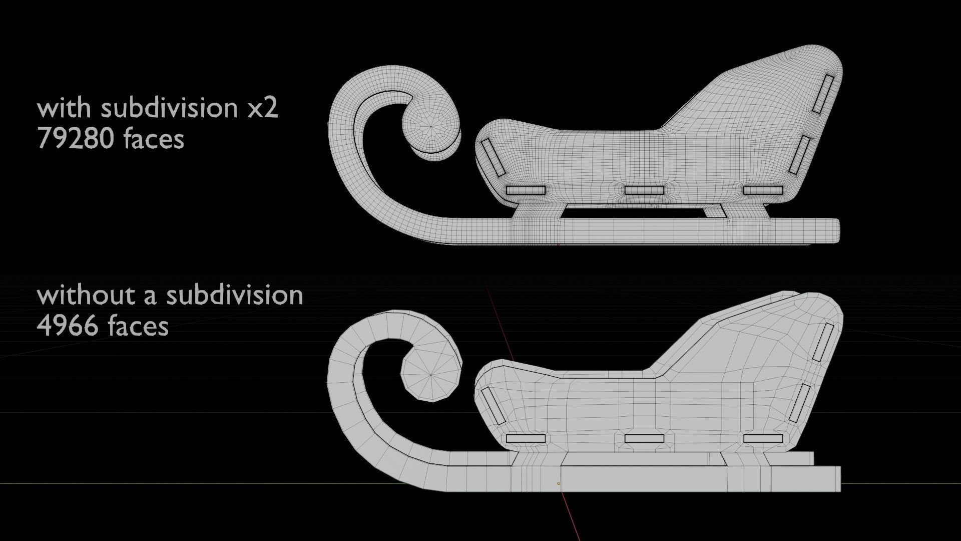 Wooden Toy Sleigh 3D model_11