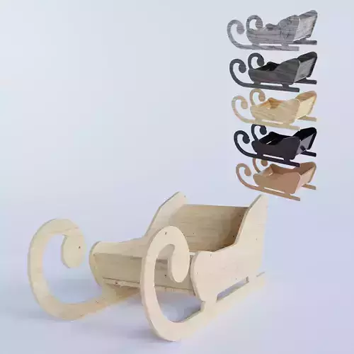 Wooden Toy Sleigh 3D model