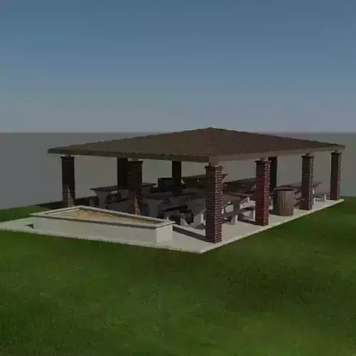 30 x 40 Foot Covered Park Patio