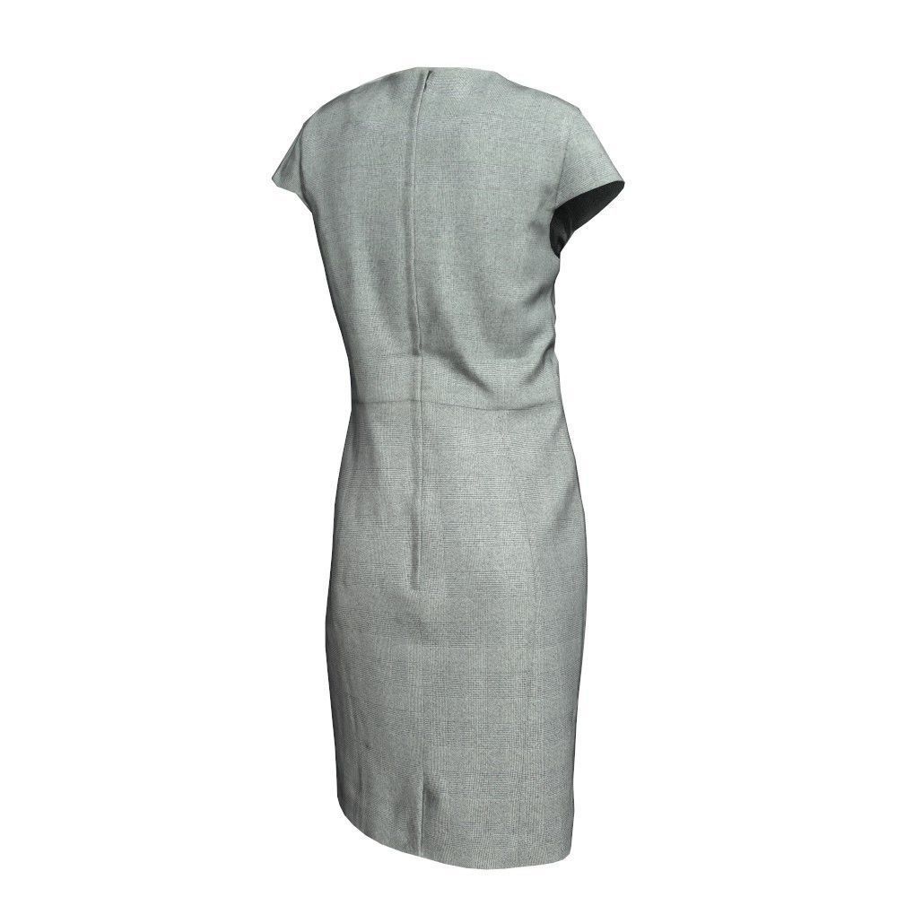 Beautiful Business Casual Female Dress Low-poly 3D model_3