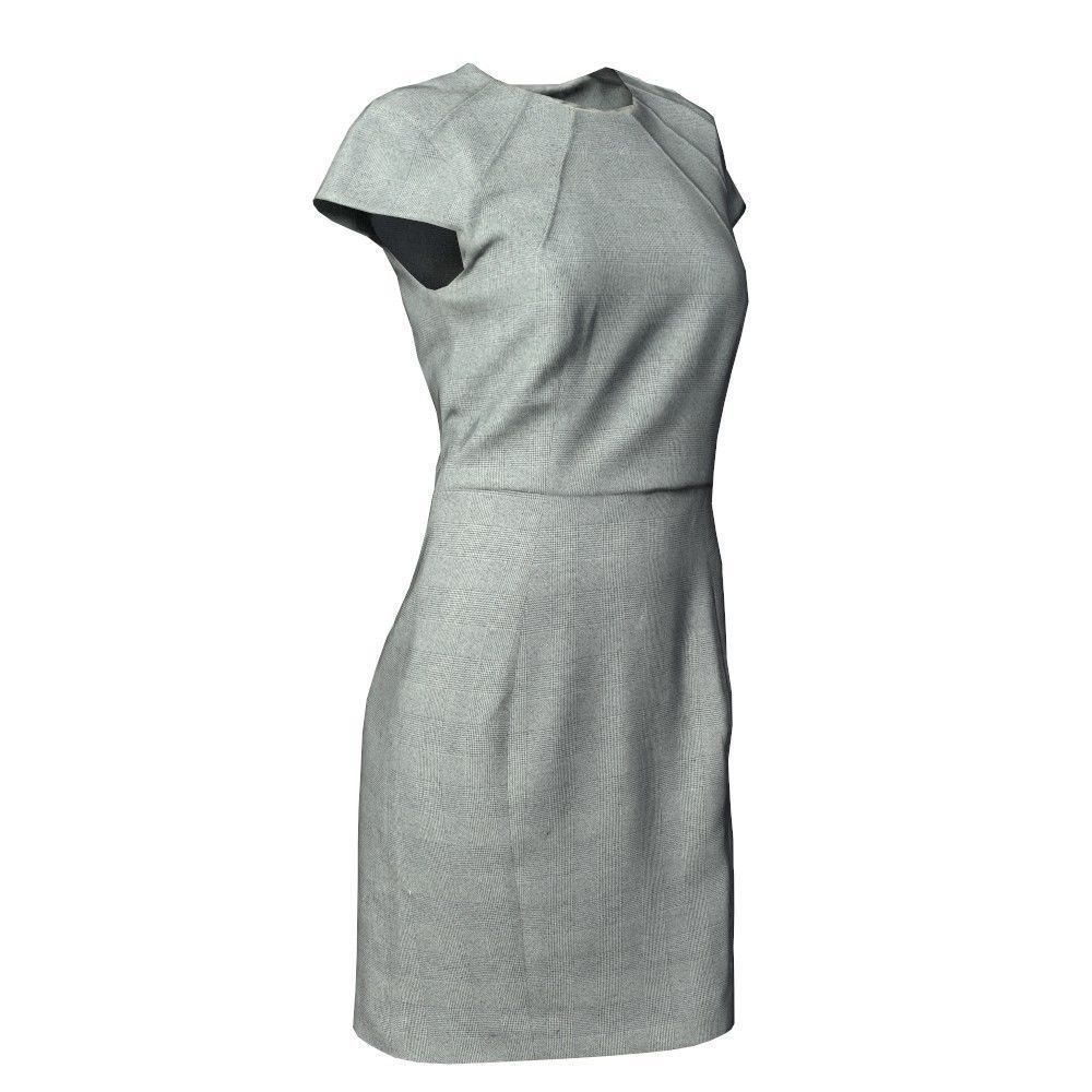 Beautiful Business Casual Female Dress Low-poly 3D model_2