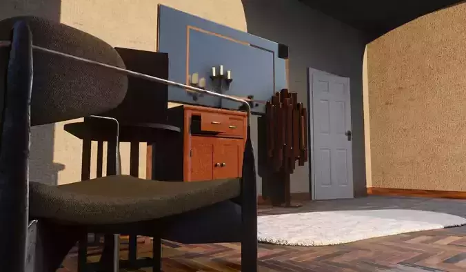 Vintage Interior 3D Scene