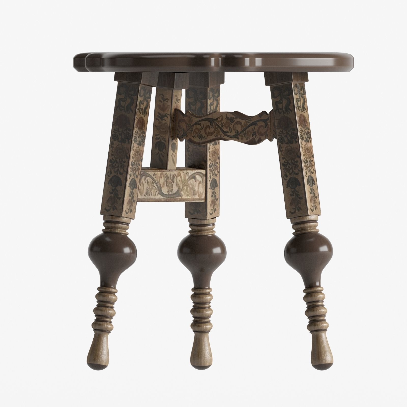 Vintage stool 3D model_6