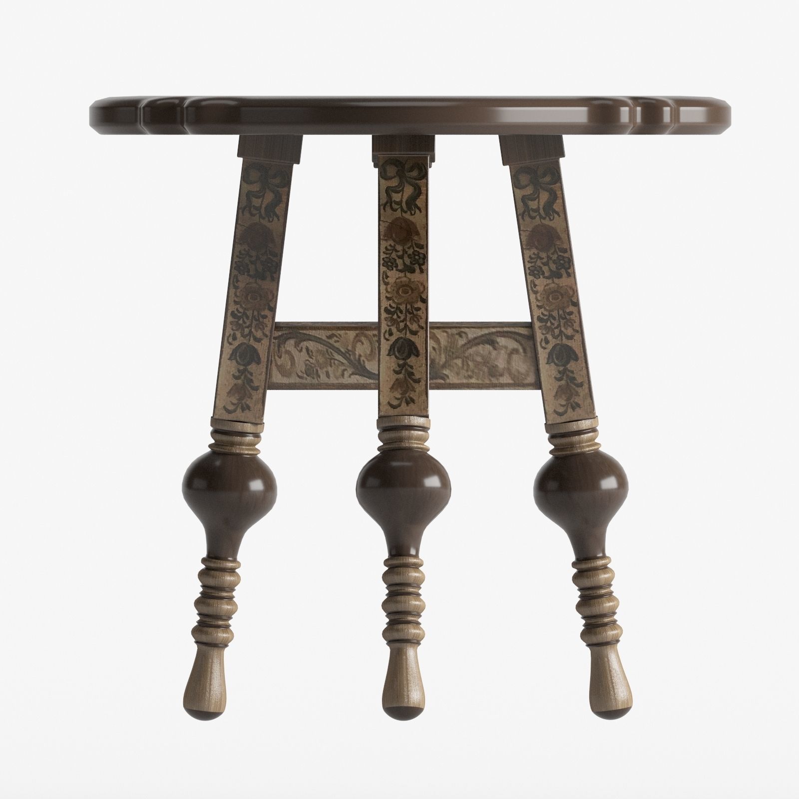 Vintage stool 3D model_4