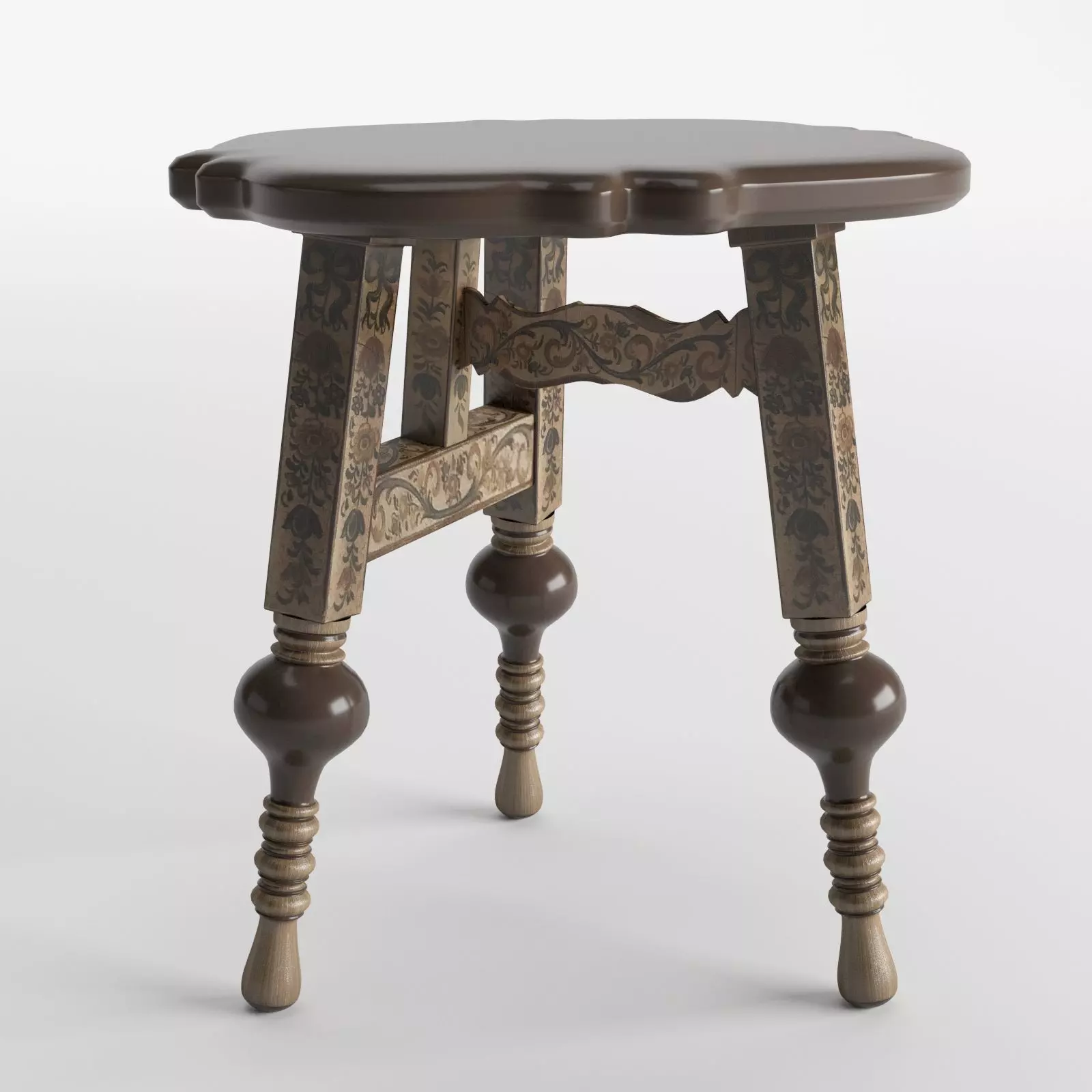 Vintage stool 3D model_0