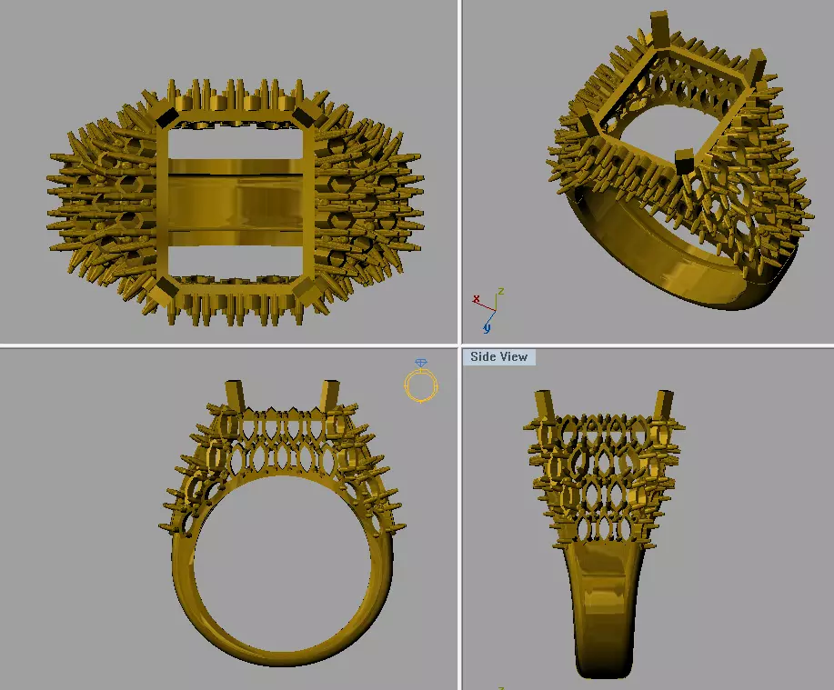 emerald marquee ring 3D print model_0