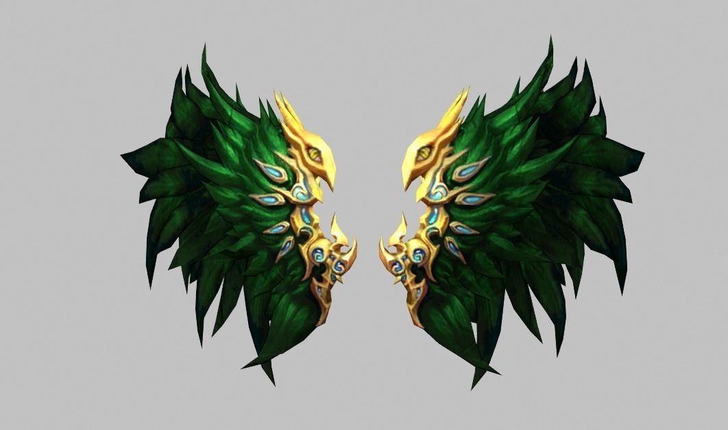 Futuristic Wing Low-poly 3D model_3