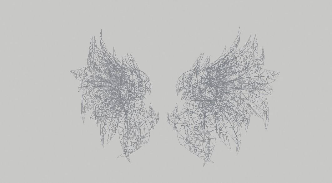 Futuristic Wing Low-poly 3D model_8