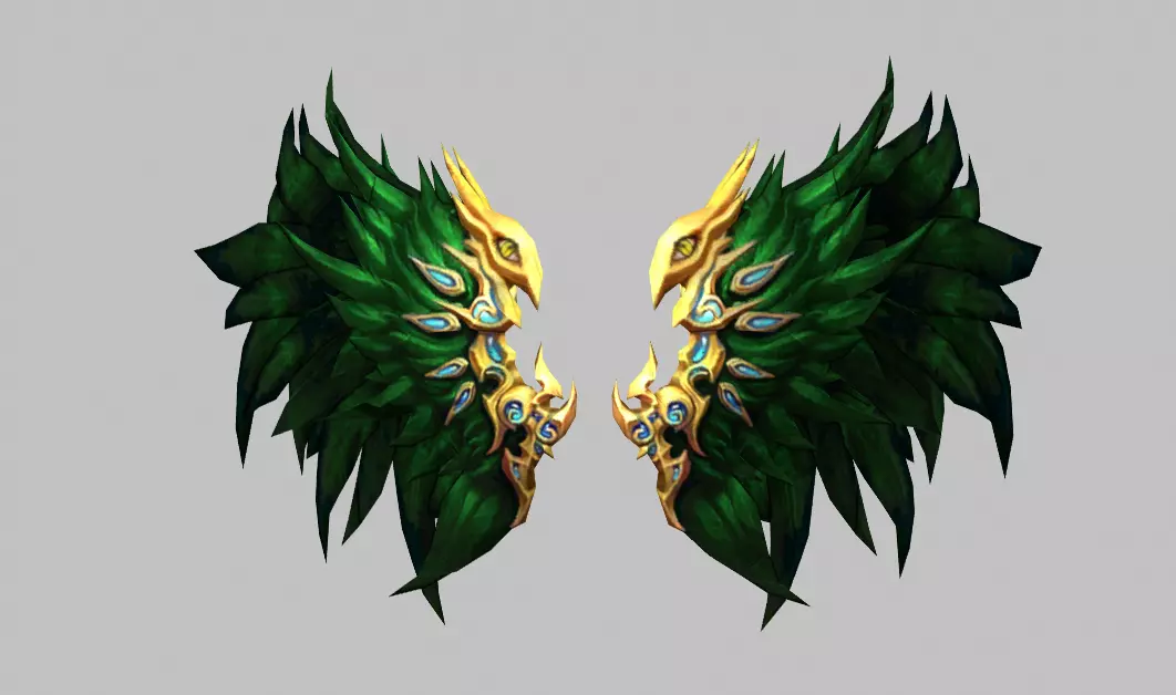 Futuristic Wing Low-poly 3D model_0