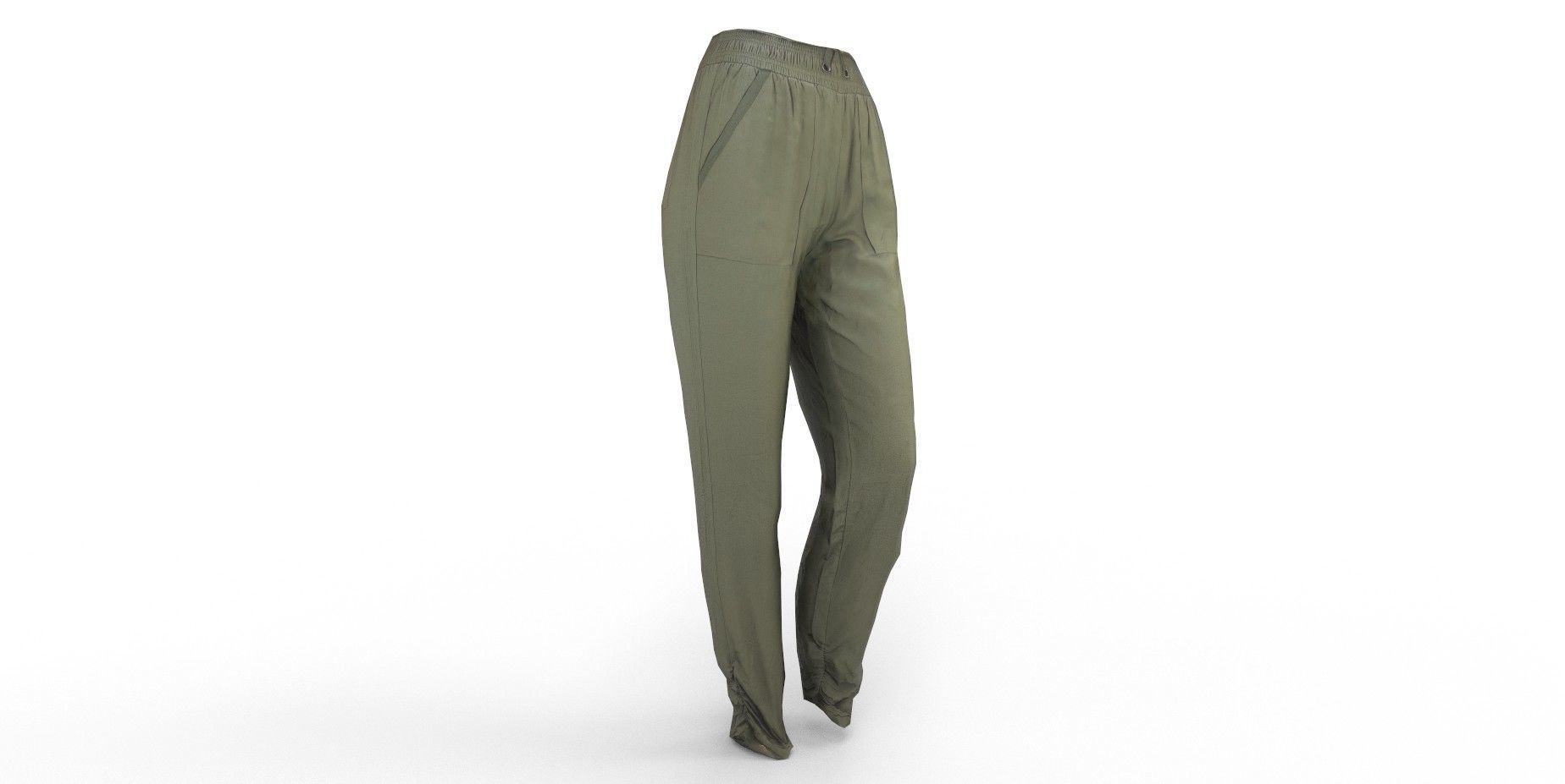 Female Green Pants Low-poly 3D model_1