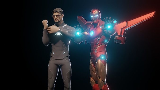 Iron man and Tony Stark Free 3D model