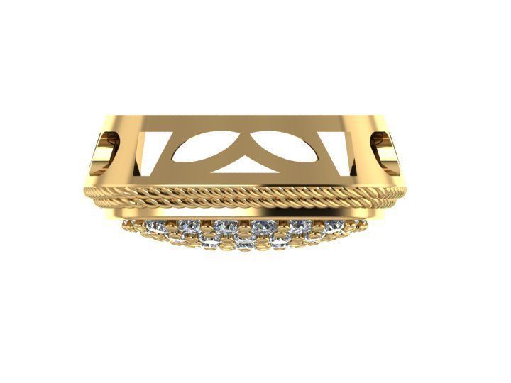 Sqaure Pave Pendant 2 Rope Pattern 3D print model_8