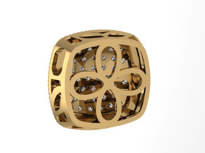 Sqaure Pave Pendant 2 Rope Pattern 3D print model_7