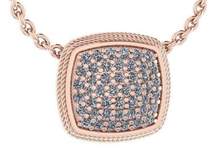 Sqaure Pave Pendant 2 Rope Pattern 3D print model_5