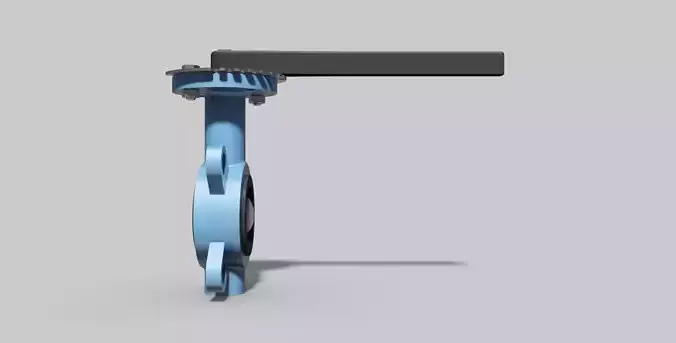 DN50 PN16 - Butterfly valve wafer type NO - Autodesk Inventor 3D model