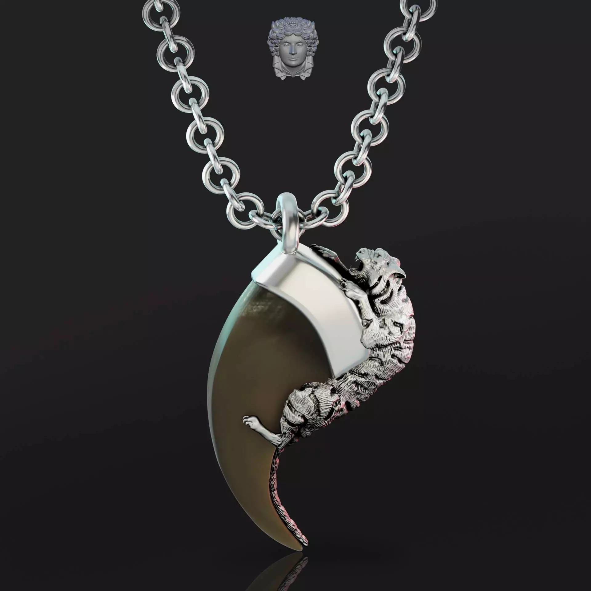  Jewelry pendant Tiger 3D print model_0