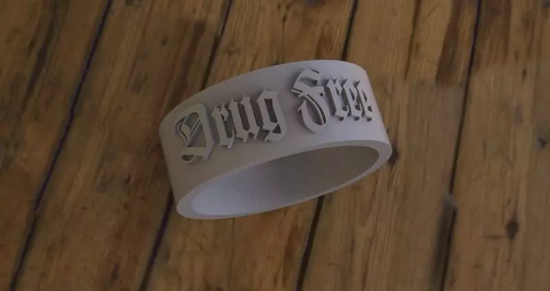 DRUG FREE ring 3D print model