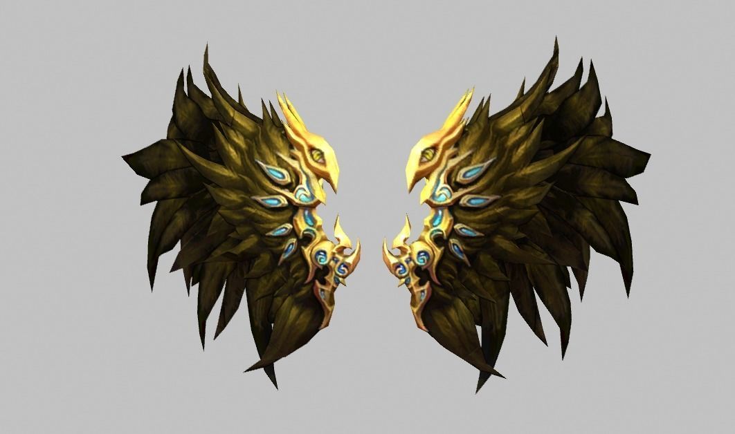 Futuristic Wing Low-poly 3D model_3