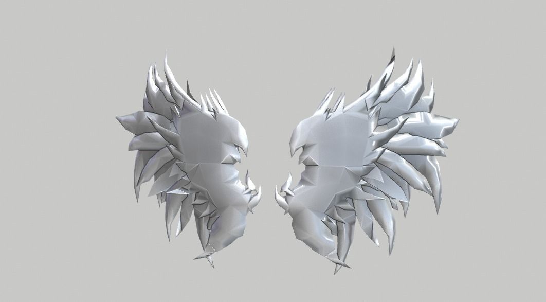 Futuristic Wing Low-poly 3D model_1