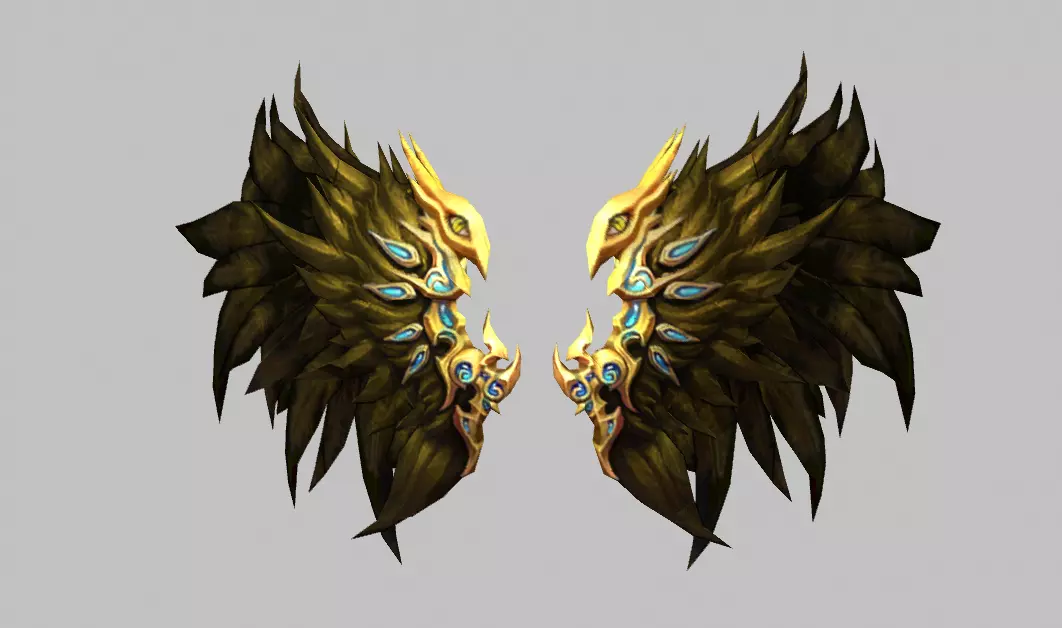 Futuristic Wing Low-poly 3D model_0