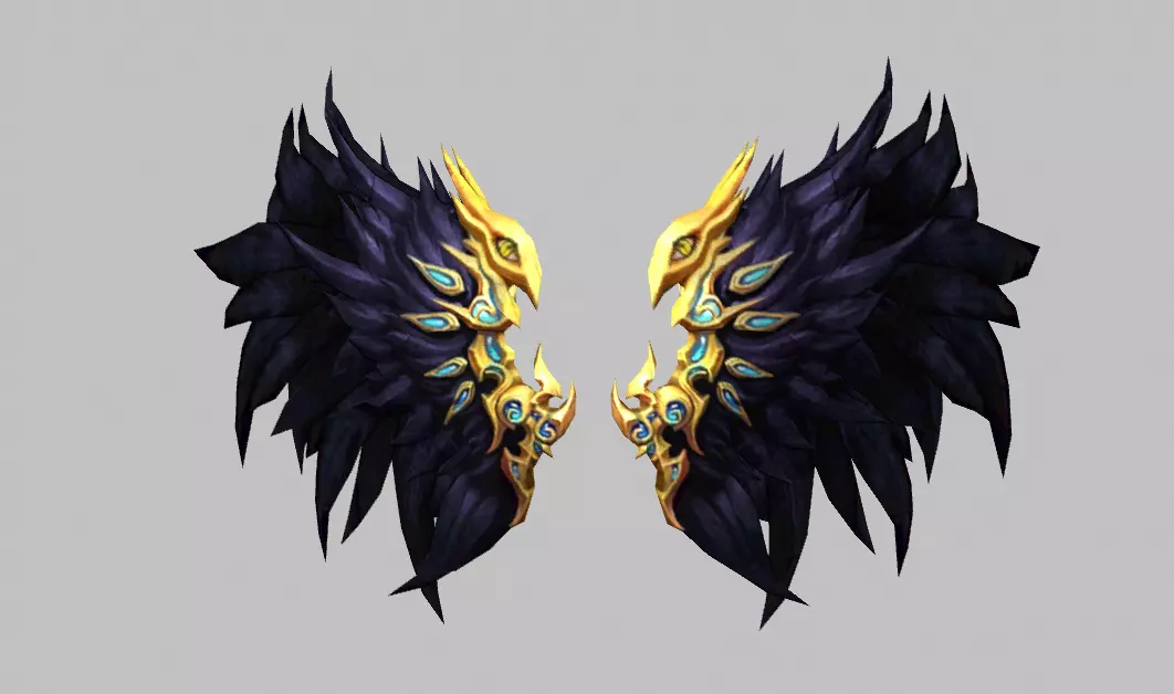 Futuristic Wing Low-poly 3D model_0