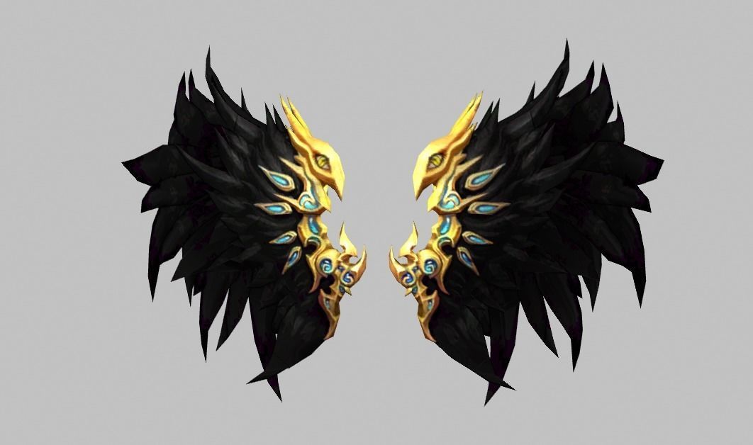 Futuristic Wing Low-poly 3D model_3