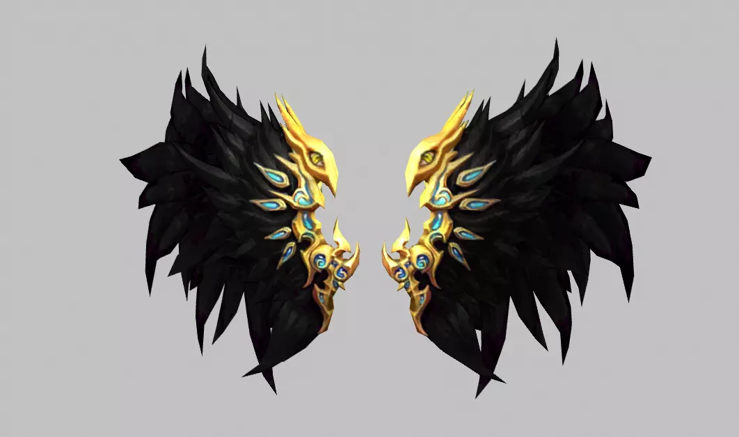 Futuristic Wing Low-poly 3D model_0