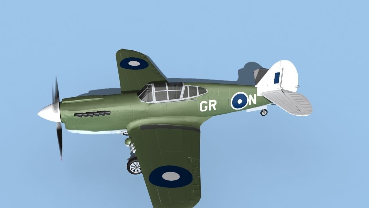 Curtiss P-40F Tomahawk V11 RAAF 3D model_9