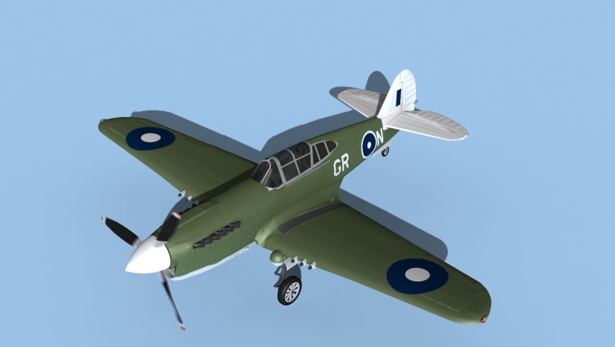 Curtiss P-40F Tomahawk V11 RAAF 3D model_10
