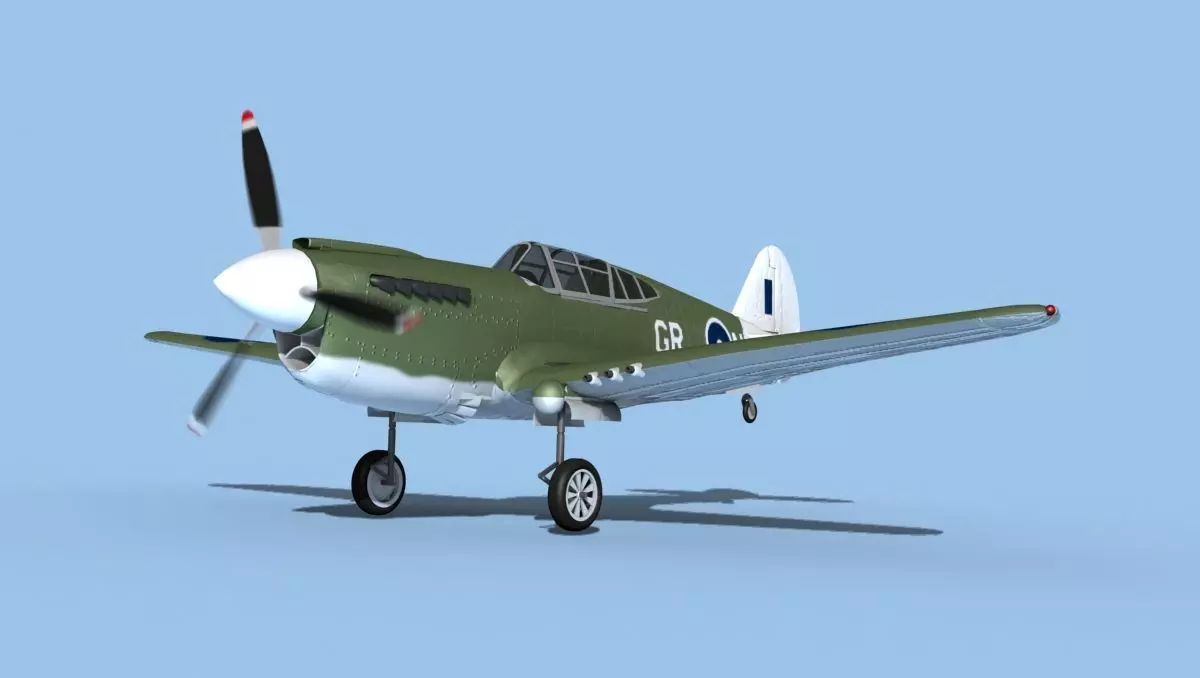 Curtiss P-40F Tomahawk V11 RAAF 3D model_0