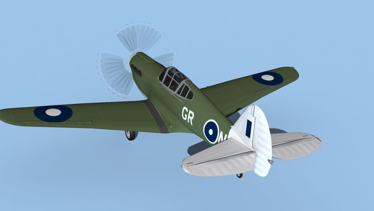 Curtiss P-40F Tomahawk V11 RAAF 3D model_7