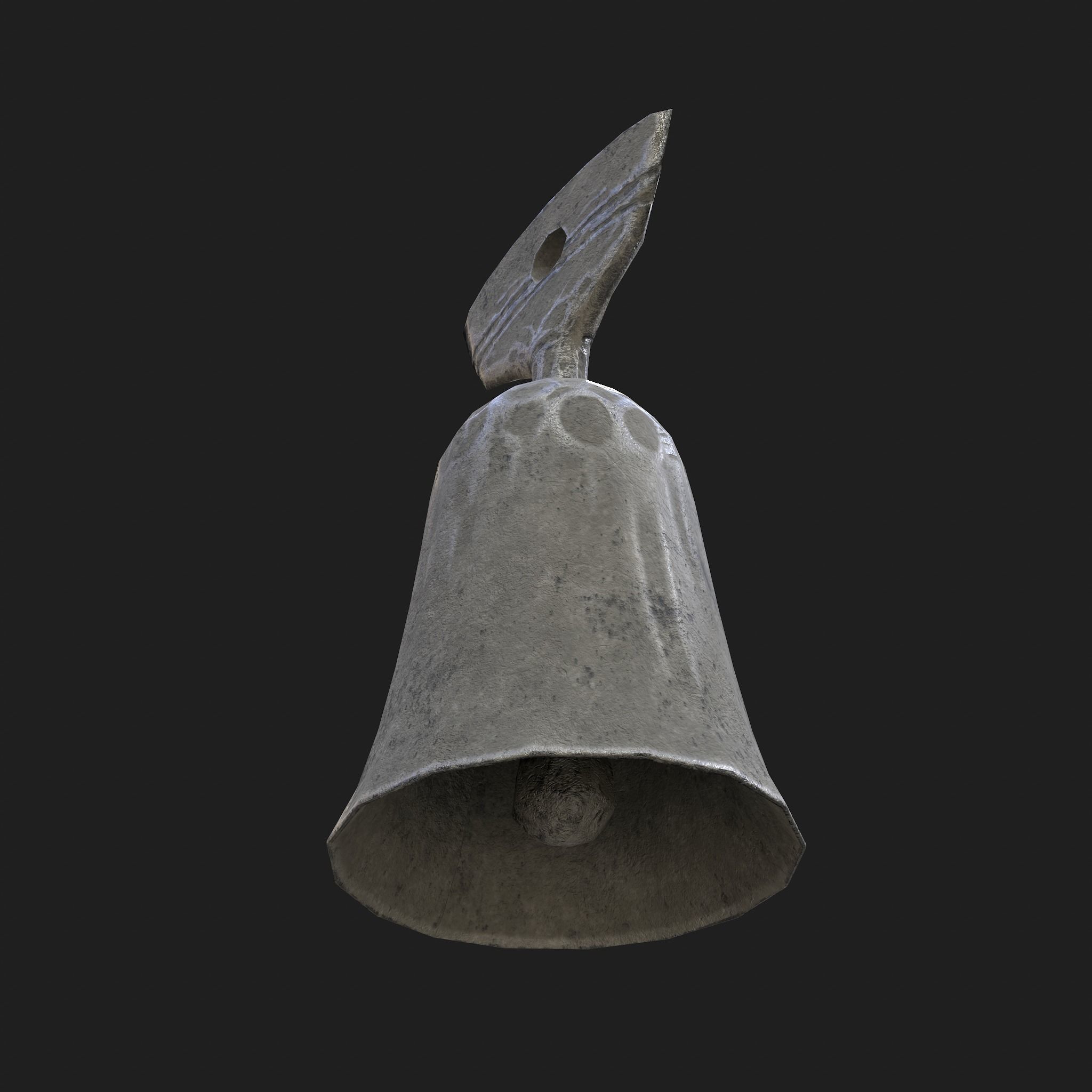 Stone Bell Low-poly 3D model_2