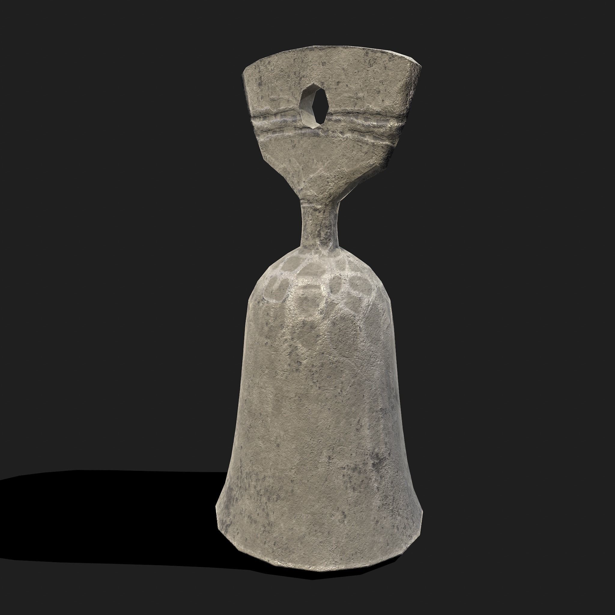 Stone Bell Low-poly 3D model_4
