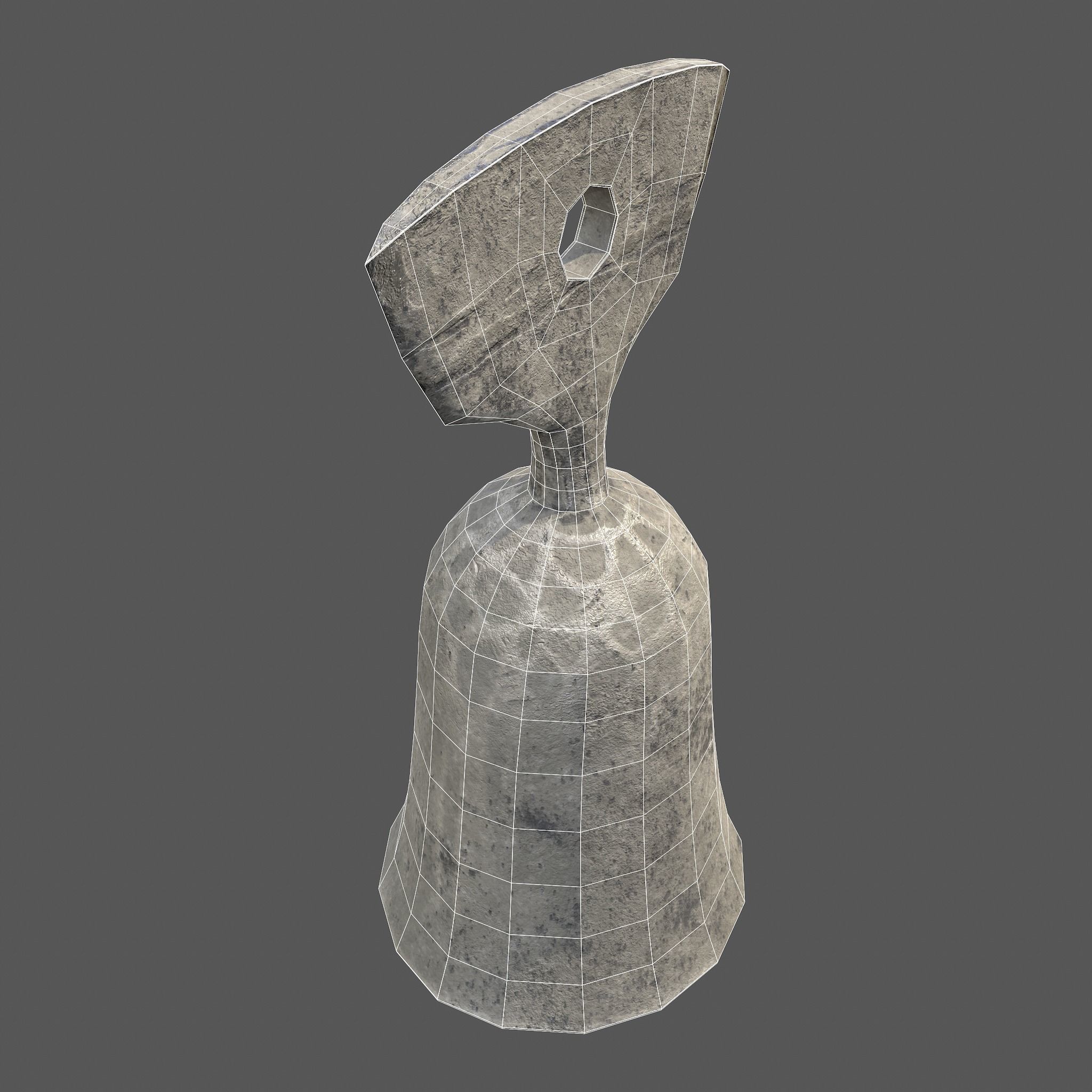 Stone Bell Low-poly 3D model_17