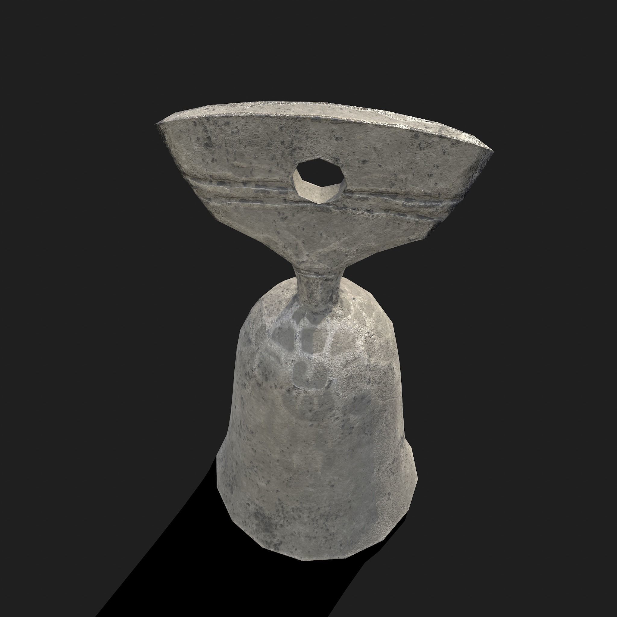 Stone Bell Low-poly 3D model_10