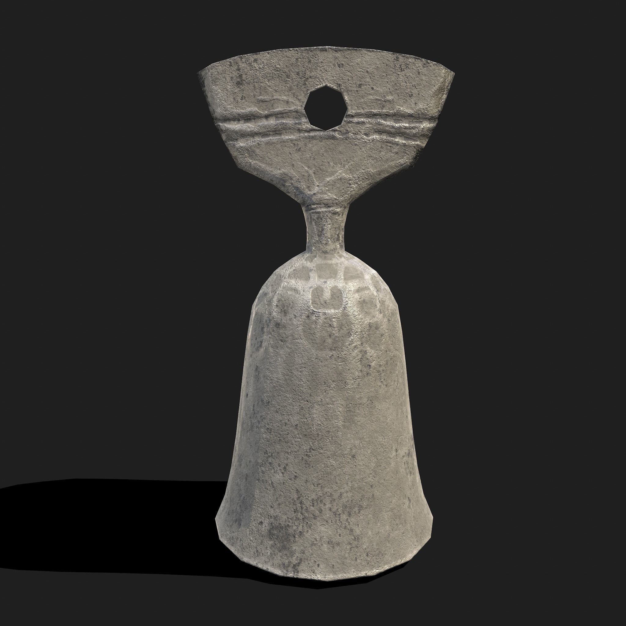 Stone Bell Low-poly 3D model_3