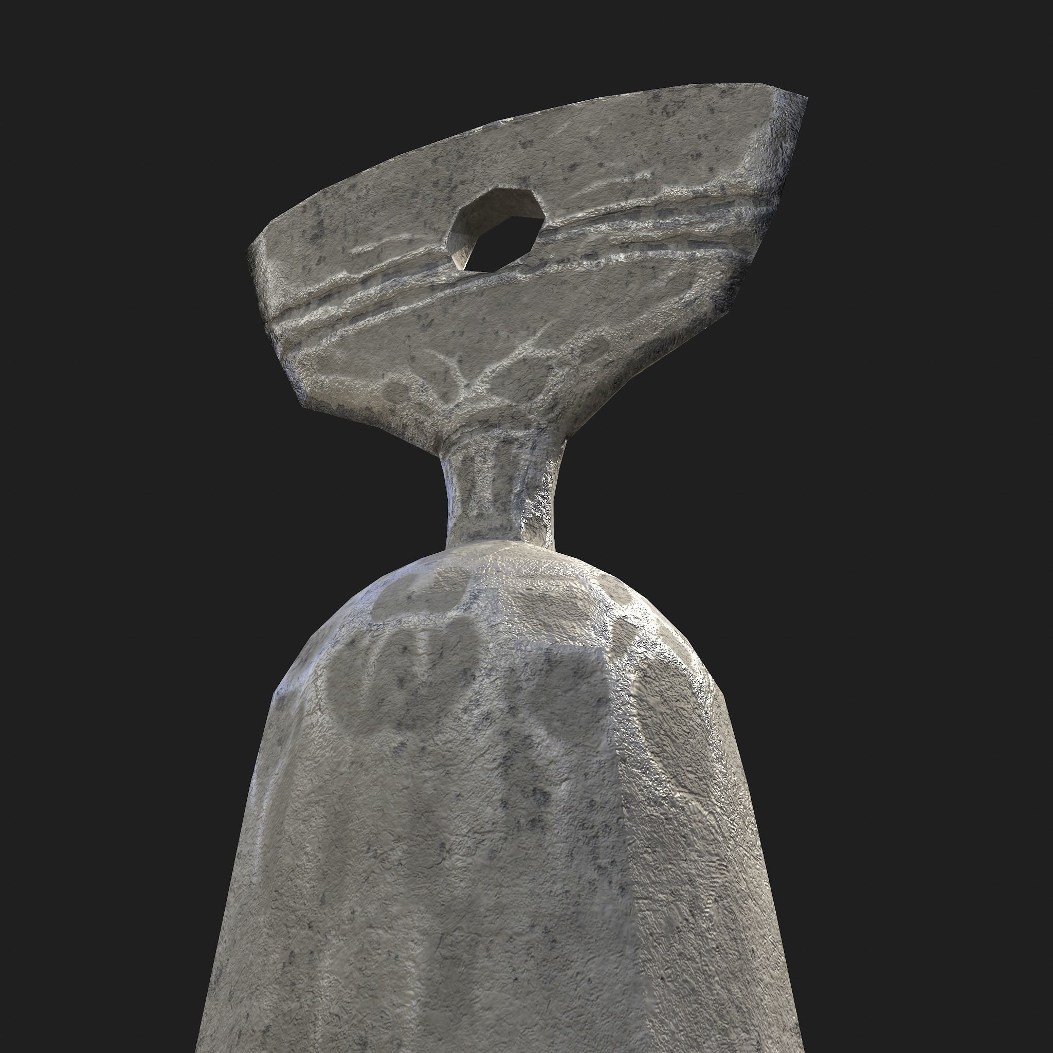 Stone Bell Low-poly 3D model_9