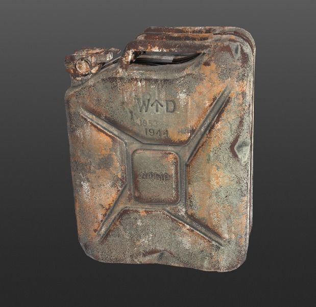 Jerrycan PBR 3d Model - Game Ready old rusty gun Low-poly 3D model_2