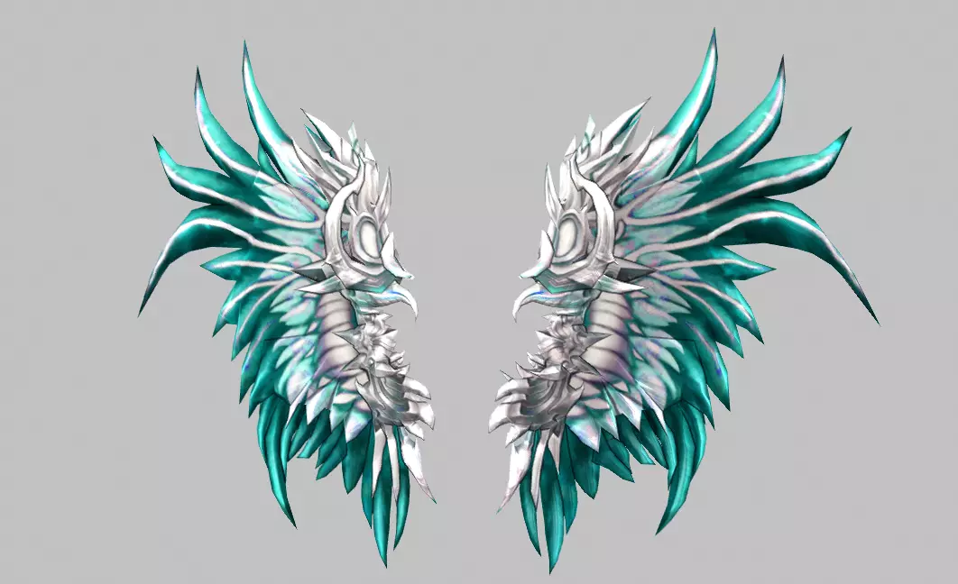 Futuristic Wing Low-poly 3D model_0