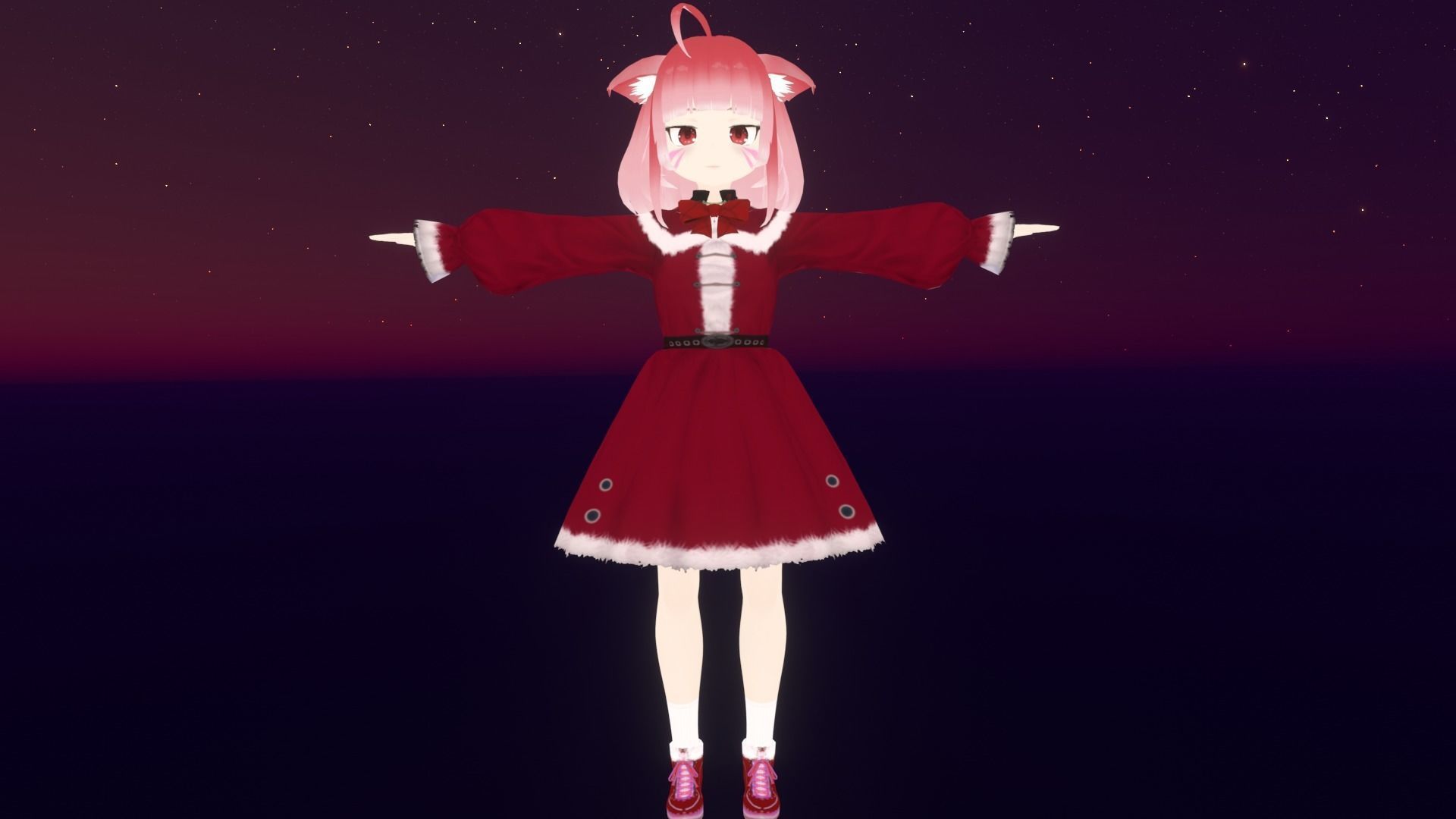 cute anime girl character - Yuko Low-poly 3D model_2