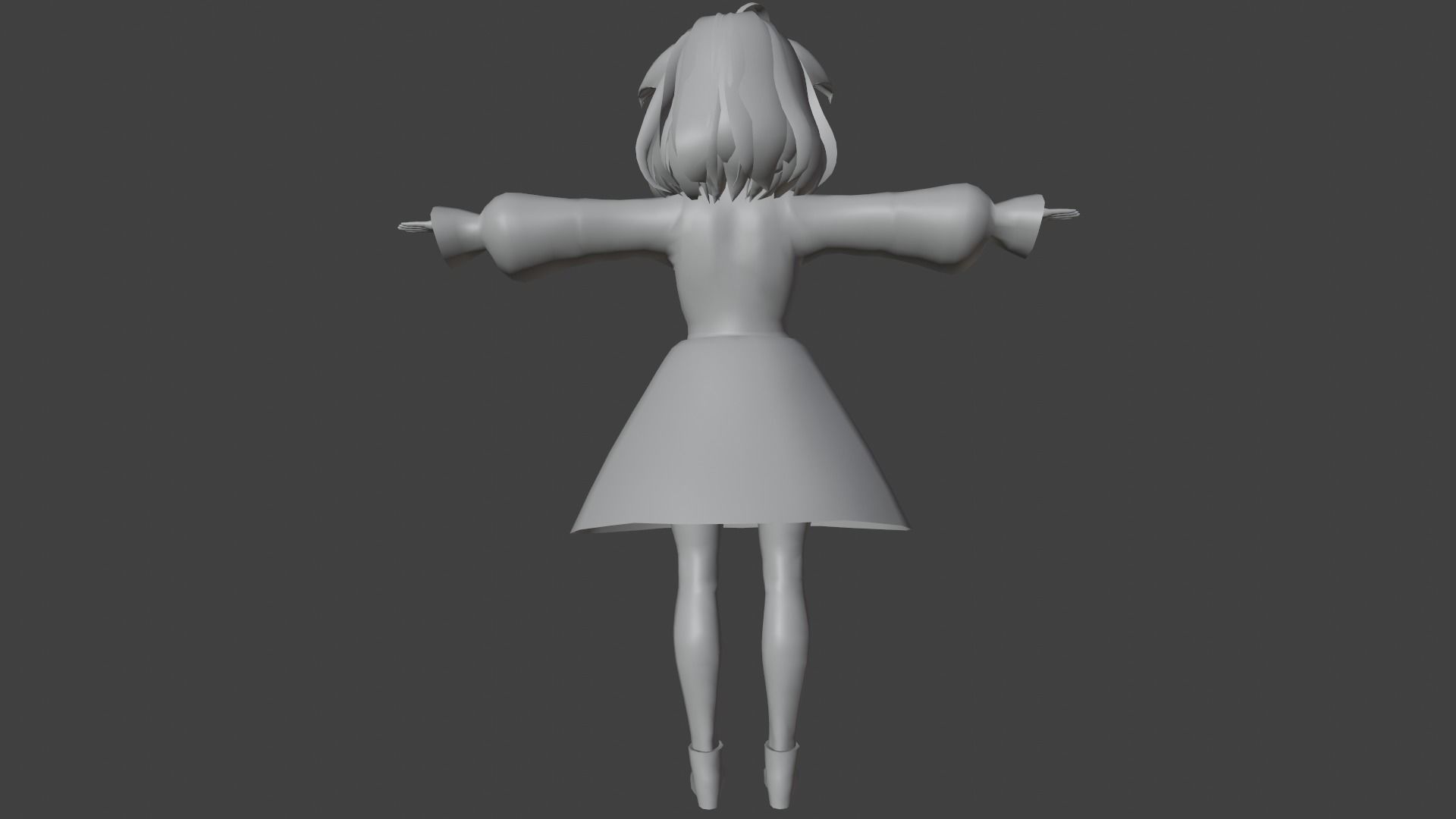 cute anime girl character - Yuko Low-poly 3D model_10