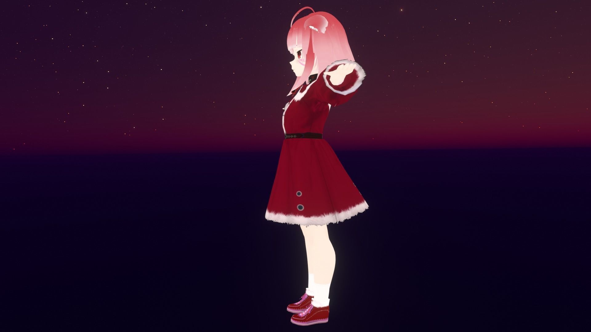 cute anime girl character - Yuko Low-poly 3D model_5