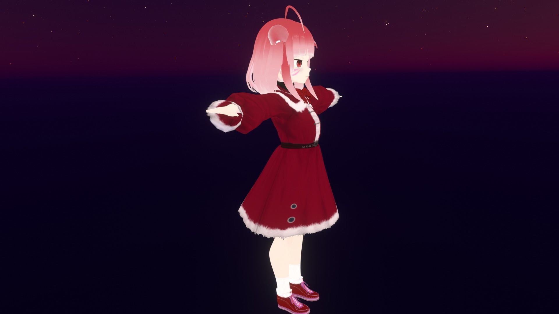 cute anime girl character - Yuko Low-poly 3D model_3