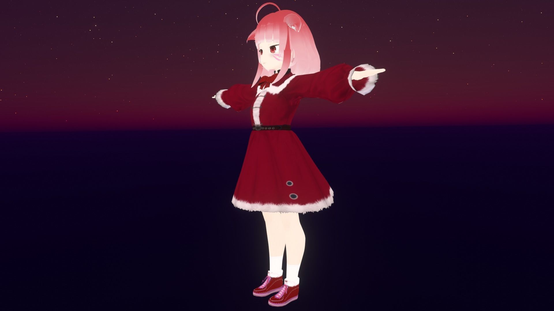 cute anime girl character - Yuko Low-poly 3D model_4