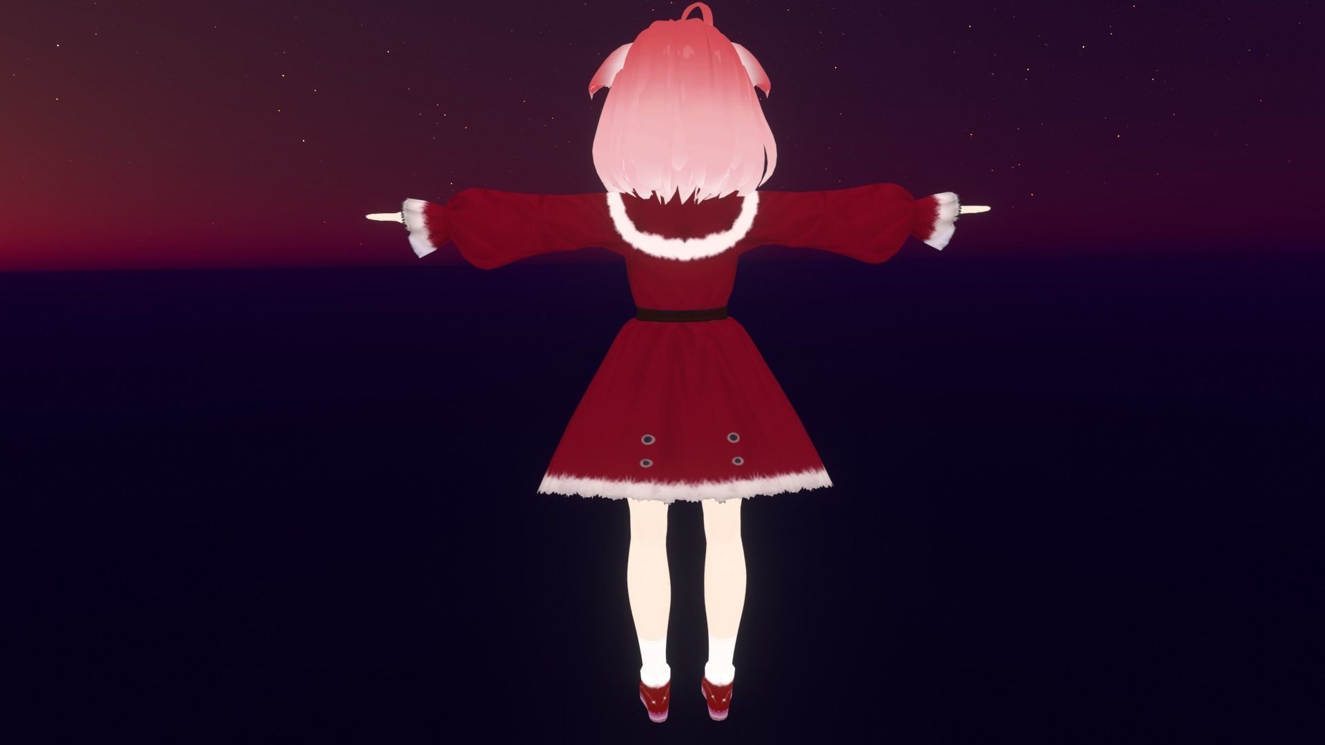 cute anime girl character - Yuko Low-poly 3D model_6