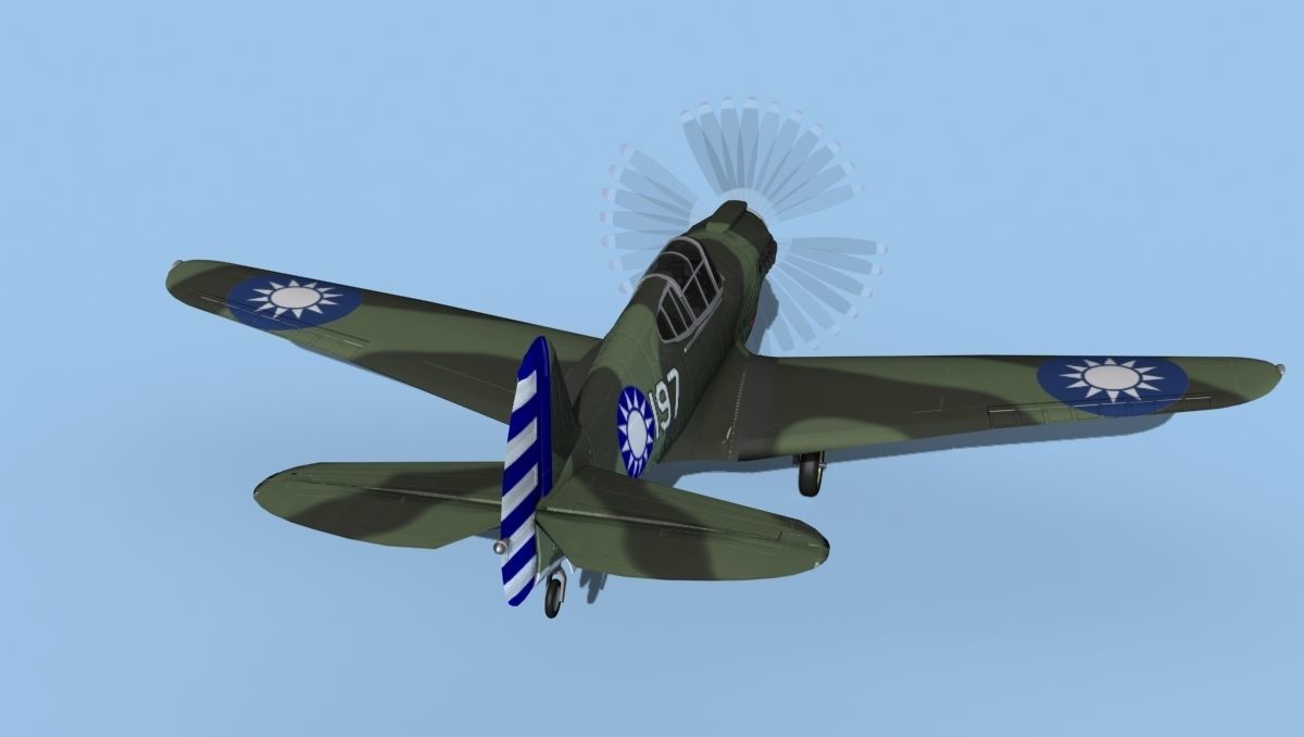 Curtiss P-40F Tomahawk V14 China 3D model_6