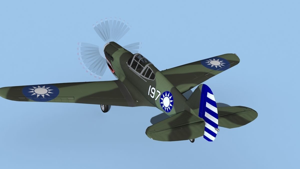 Curtiss P-40F Tomahawk V14 China 3D model_7