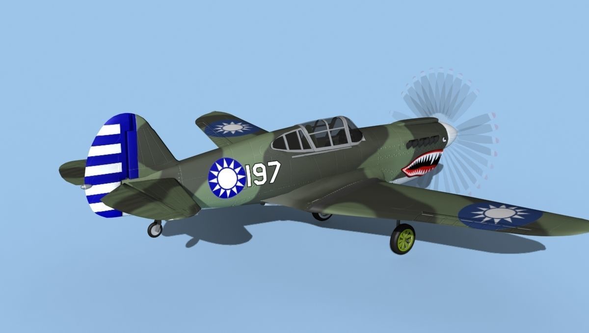 Curtiss P-40F Tomahawk V14 China 3D model_5