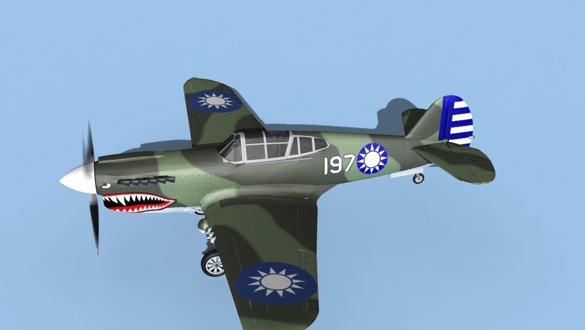 Curtiss P-40F Tomahawk V14 China 3D model_9